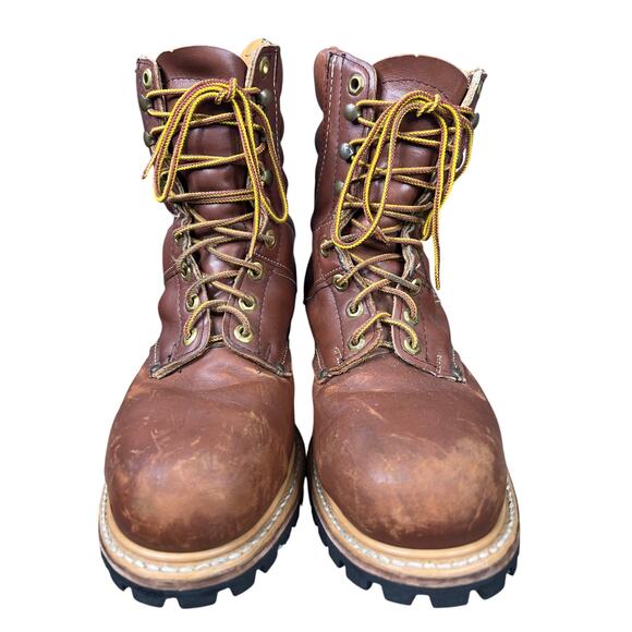 Vintage Carolina Men’s Brown Leather Logger Work Boots Size US 9 main image 10